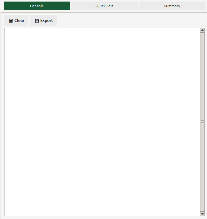 Run output or log view showing automation results and status messages